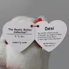 Ty Beanie Bellies plüss figura DESI, 15 cm - fehér medve szívvel
