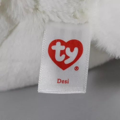 Ty Beanie Bellies plüss figura DESI, 15 cm - fehér medve szívvel
