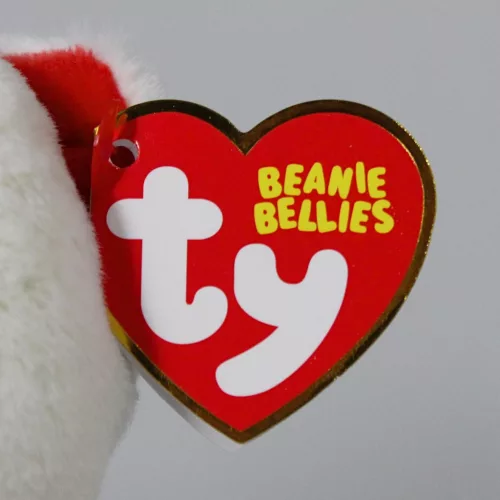 Ty Beanie Bellies plüss figura DESI, 15 cm - fehér medve szívvel
