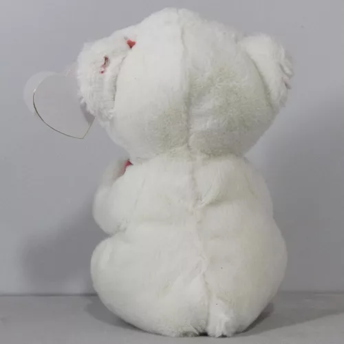 Ty Beanie Bellies plüss figura DESI, 15 cm - fehér medve szívvel
