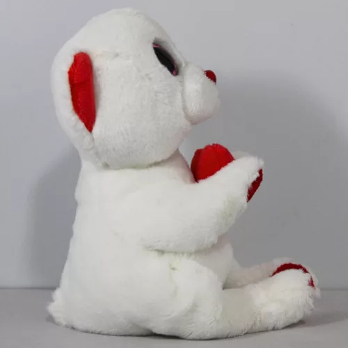 Ty Beanie Bellies plüss figura DESI, 15 cm - fehér medve szívvel
