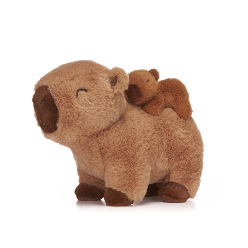Capybara plüssfigura álló kisbabával 25 cm - Világos barna Capybara plüssfigura álló kisbabával 25 cm - Világos barna