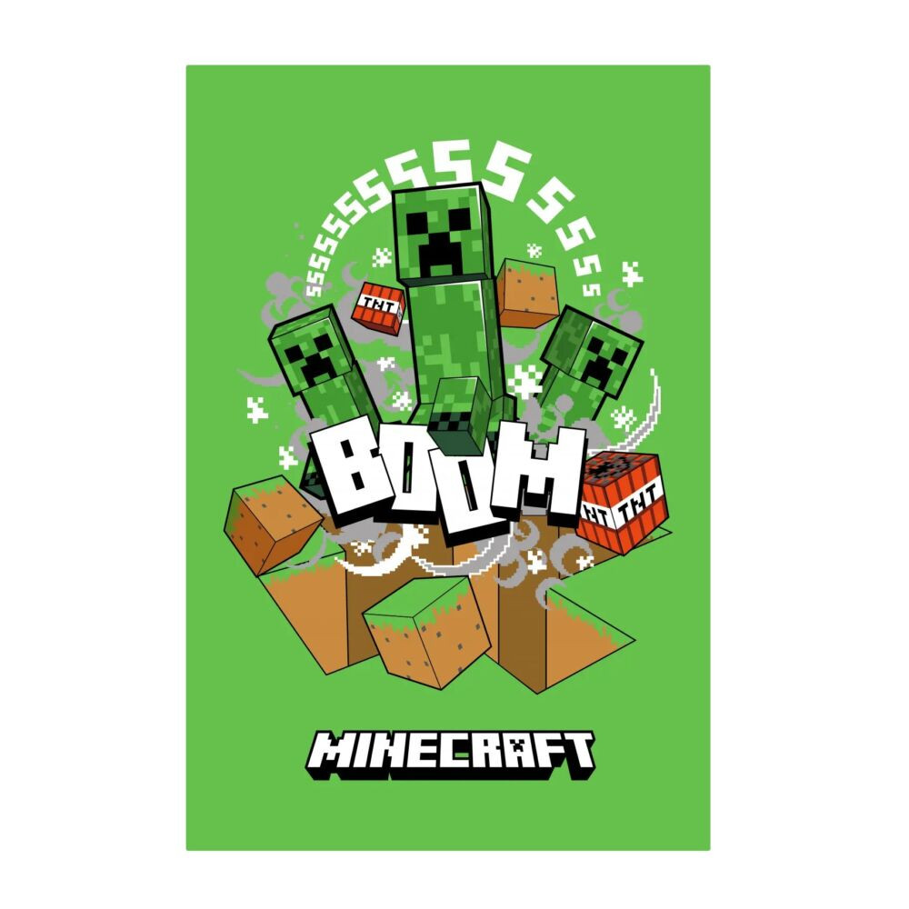 Minecraft Boom Creeper szuper puha polár takaró 100x150cm