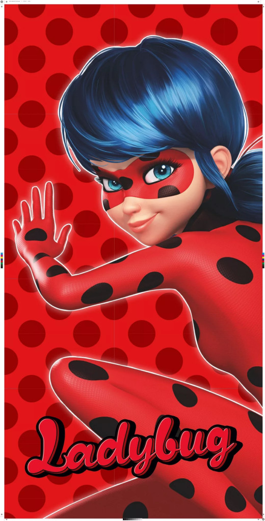 Katicabogár és Fekete macska kalandjai Red Dots fürdőlepedő, strand törölköző 70x140cm