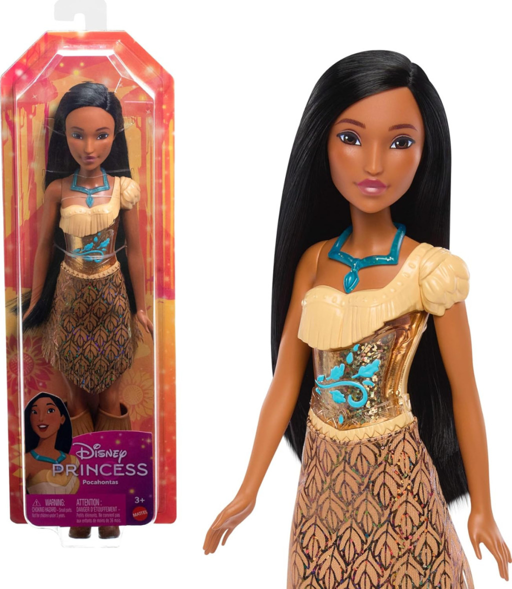 Disney Hercegnők Pocahontas baba csillogó ruhában